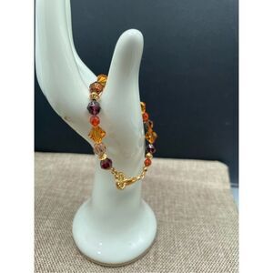 Swarovski And Czech Crystal Beaded Bracelet Goldtone
